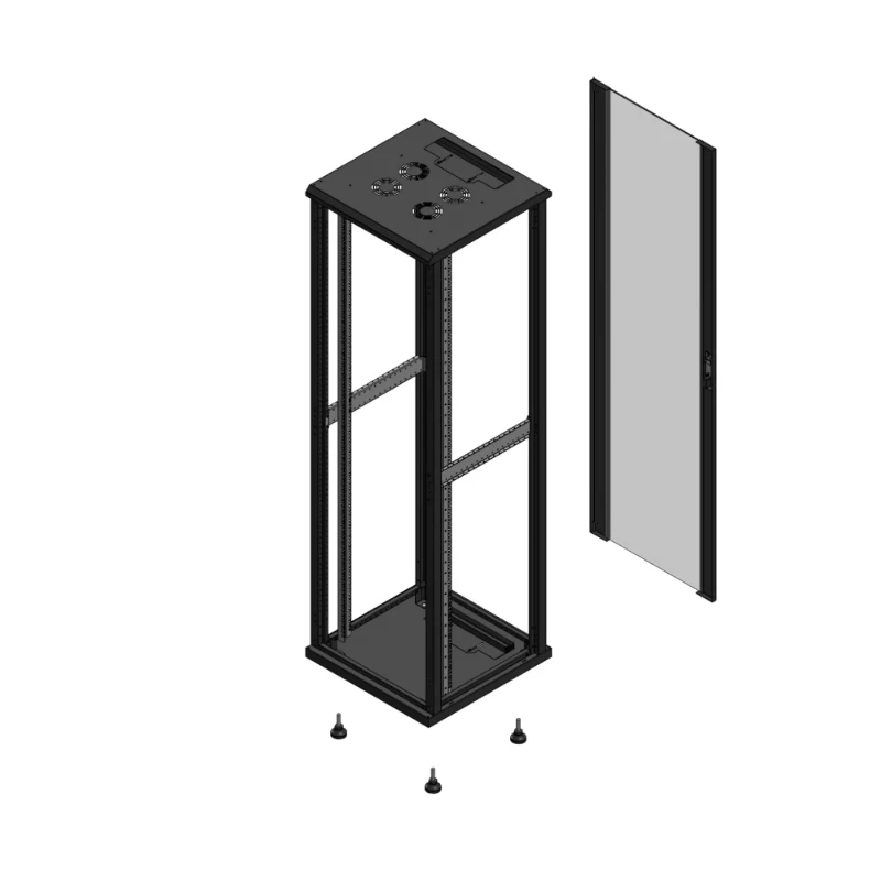 Gigamedia Vloer patchkast SP AR enkel VER EX 19" 42HE 600x600mm Zwart GGM 704266SPPVSEX