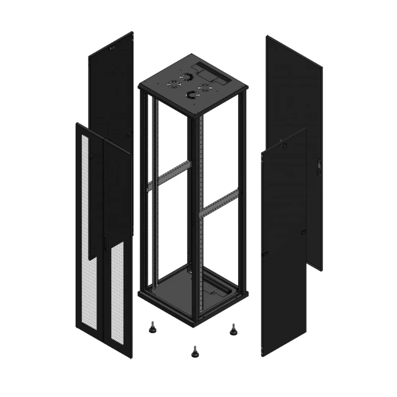 Gigamedia Vloer patchkast AV dubbel PER AR enkel TOL 19" 42HE 600x600mm Zwart GGM 704266PPDPTS