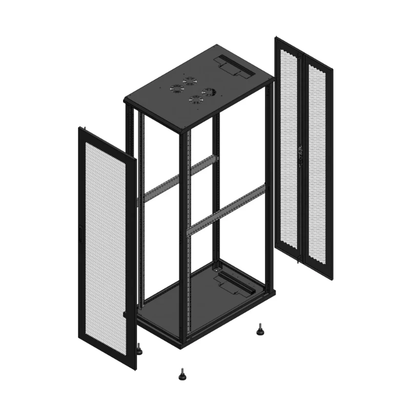 Gigamedia Vloer patchkast AV enkel PER AR dubbel PER EX 19" 42HE 600x1000mm Zwart GGM 7042610PPSPPDEX