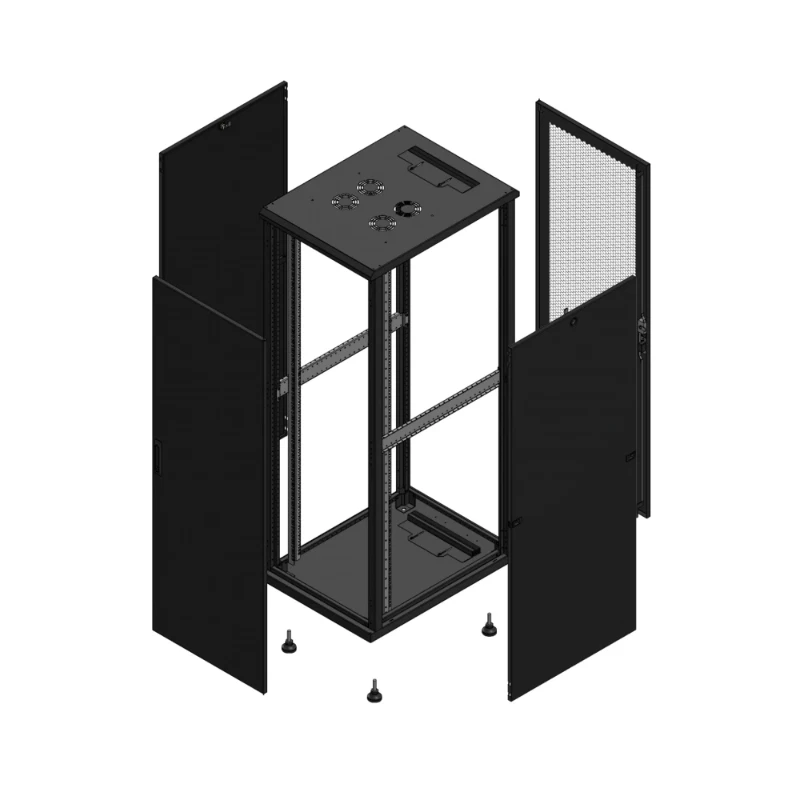 Gigamedia Vloer patchkast AV enkel TOL AR enkel PER 19" 36HE 600x800mm Zwart GGM 703668PTSPPS