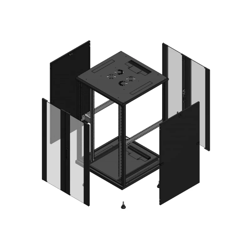 Gigamedia Vloer patchkast AV dubbel VER AR dubbel VER 19" 26HE 800x800mm Zwart GGM 702688PVDPVD