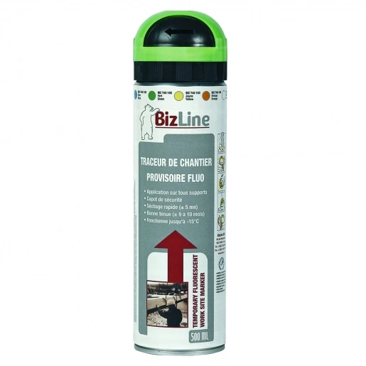 Bizline Spuitbus markeerverf fluor groen 500ml BIZ 740102