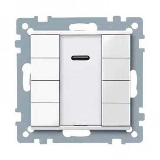 Merten SpaceLogic KNX Drukknopmodule KNX 8-voudig wit met tekstv inbouw IP20 RAL 9010 MTN617519