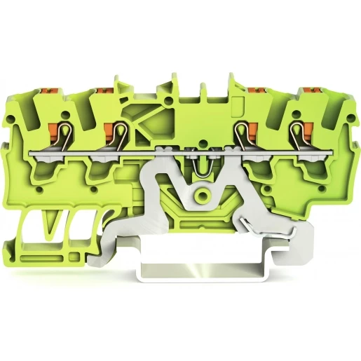 Wago 4-draads aardklem Met drukknop 1,5 mm² groen-geel