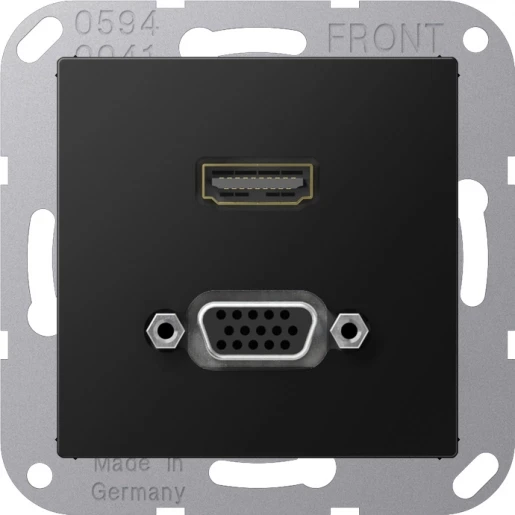 Jung A range afdekking a500 matzwart hdmi/vga MAA1173SWM