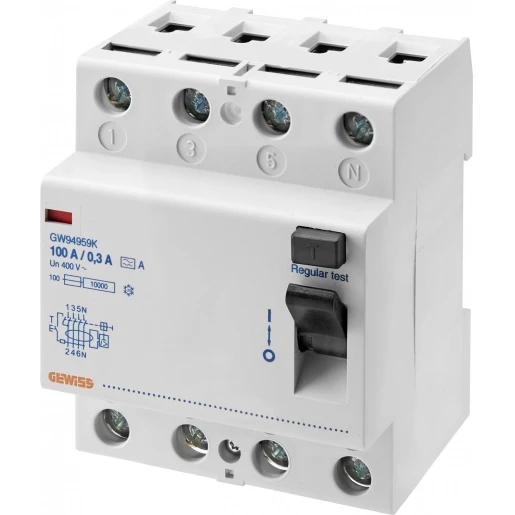 Gewiss Aardlekschakelaar 4p 100A 0.3A type A GW94959K