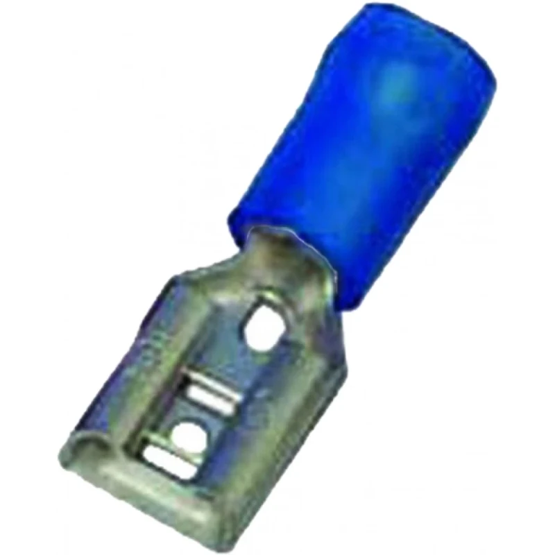 Intercable Geïs. vlaksteekhuls 1,5-2,5mm2 6,3x0,8 blauw Tinbrons