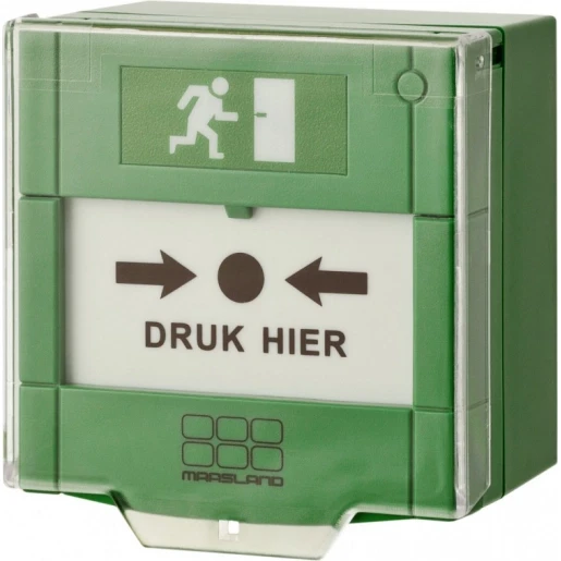 Maasland Security Handmelder groen m.afdekraam
