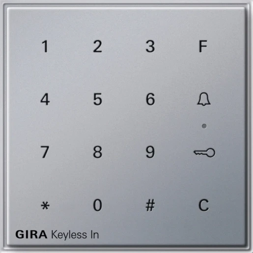 Gira TX_44 Sleutelloos in codeklavier aluminium 260565
