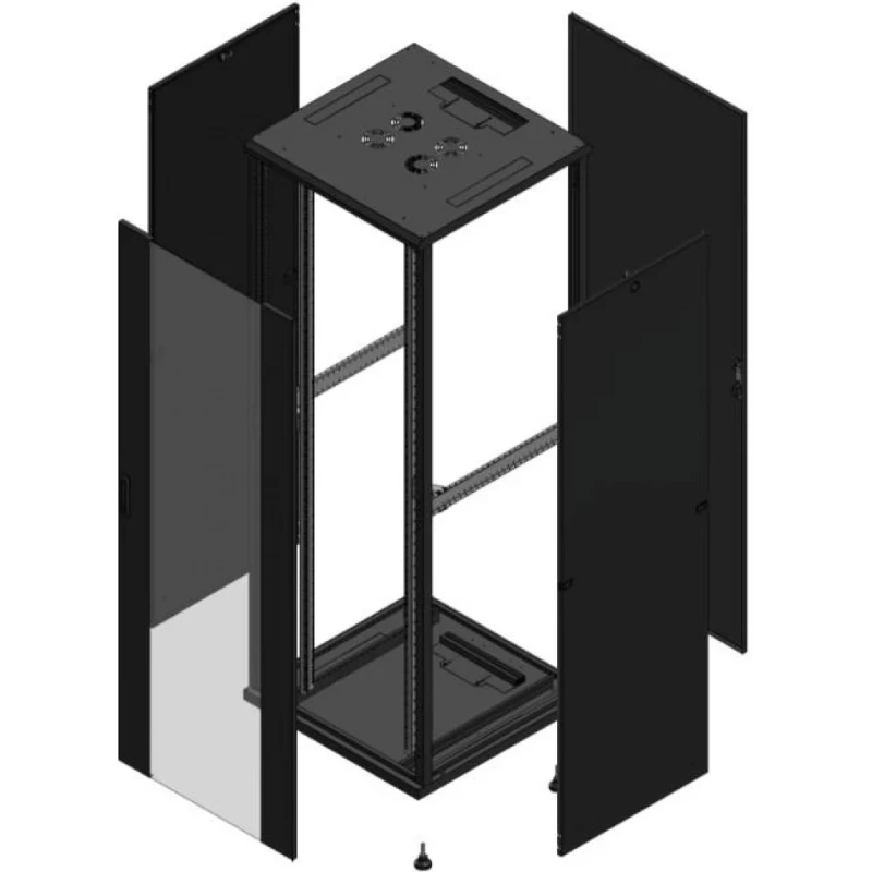Gigamedia Vloer patchkast AV enkel VER AR enkel TOL 19" 47HE 800x800mm Zwart GGM 704788PVSPTS