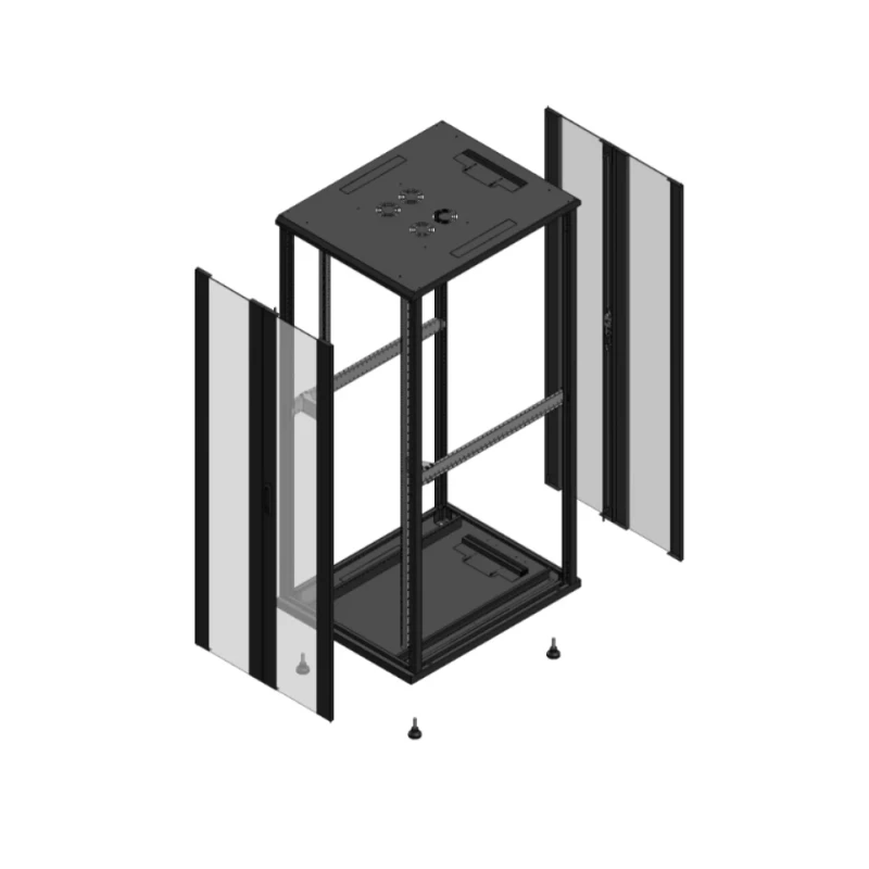 Gigamedia Vloer patchkast AV dubbel VER AR dubbel VER EX 19" 42HE 800x1000mm Zwart GGM 7042810PVDPVDEX