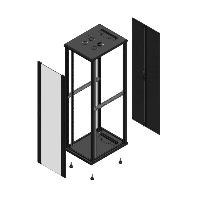 Gigamedia Vloer patchkast AV enkel VER AR dubbel TOL EX 19" 42HE 600x800mm Zwart GGM 704268PVSPTDEX