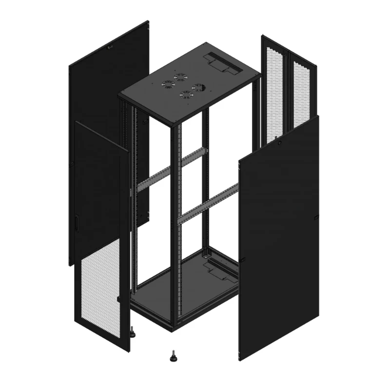 Gigamedia Vloer patchkast AV enkel PER AR dubbel PER 19" 42HE 600x1000mm Zwart GGM 7042610PPSPPD
