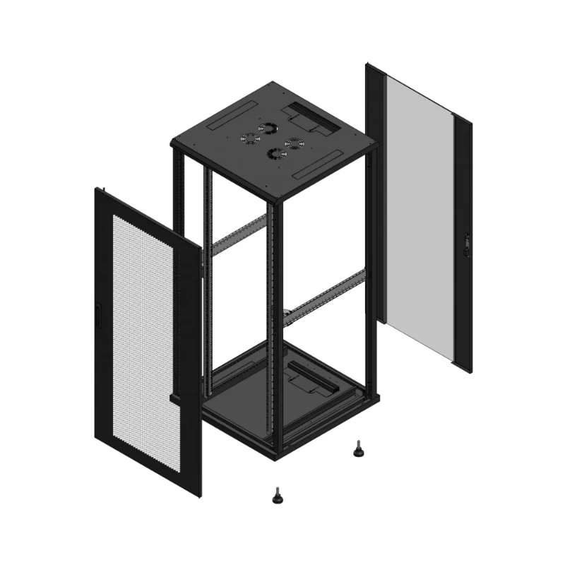 Gigamedia Vloer patchkast AV enkel PER AR enkel VER EX 19" 36HE 800x800mm Zwart GGM 703688PPSPVSEX