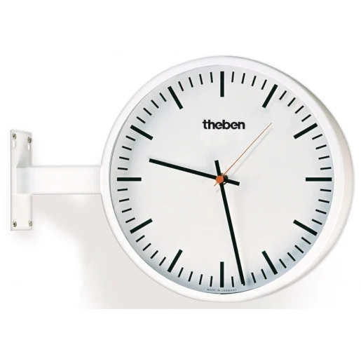 Theben dubbelz.wandklok bi.,metaallak,d40cm,fijne str.