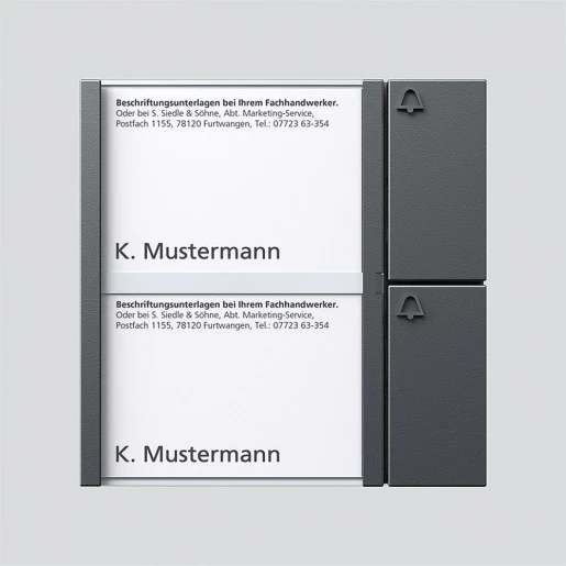 Siedle 1+n Toetsenmodule spreken/bellen kunststof 2-voudig grijs 200038757-00