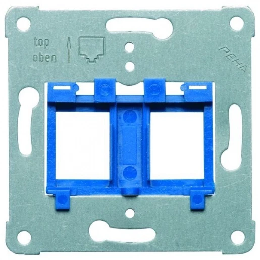 Peha Draagframe blauw Modular-Jack Basiselement 2 connectoren MetaalZonder label 00742211