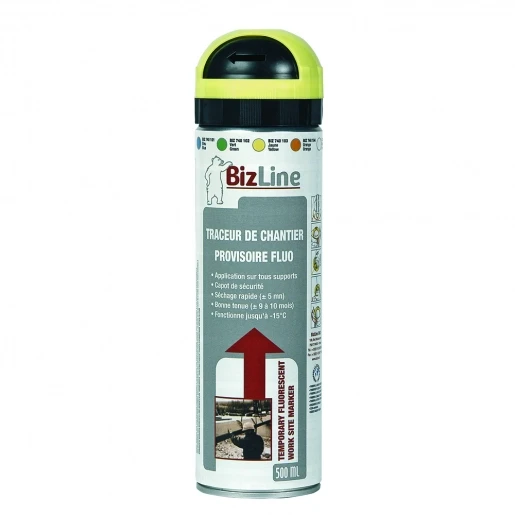 Bizline Spuitbus markeerverf fluor geel 500ml BIZ 740103