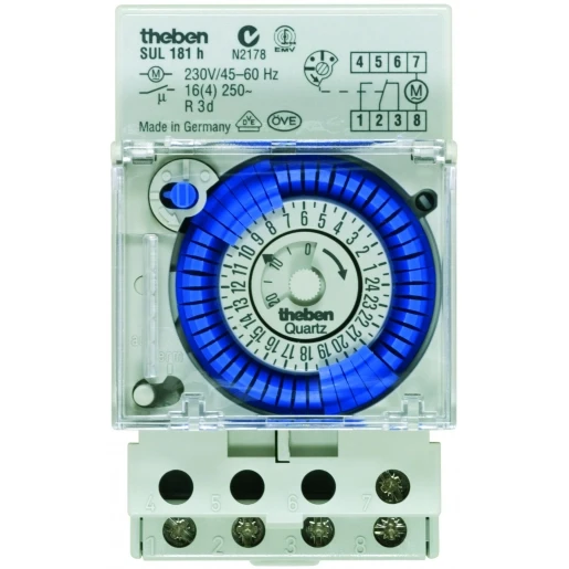 Theben Suleika Analoge schakelklok paneelbouw AC DIN-rail 16A 1 kanaal 1810011