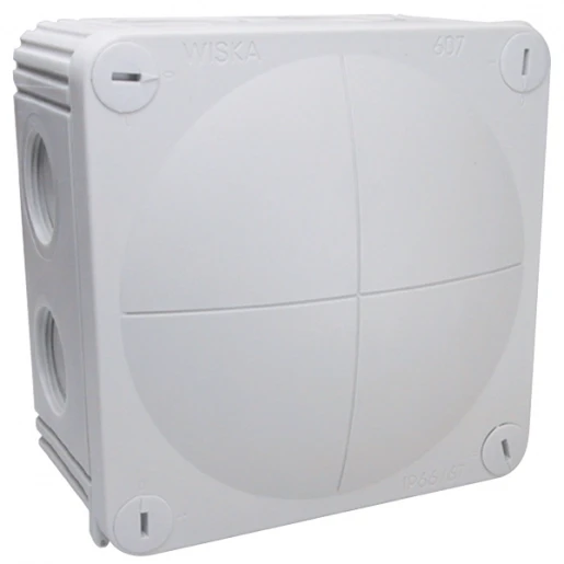 Wiska KABELDOOS 85X85MM MEMBRAAN-EN WARTELINVOER M20X1,5 MET 5-POLIGE KLEM