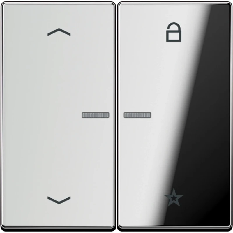 Jung LS range Afdekking universeel voor 1730JE 2-voudig Glanzend chroom GCR1701P