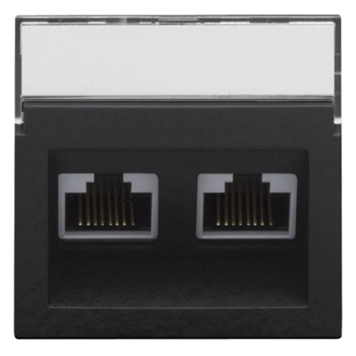 Niko Pure Centraalplaat data Modular-Jack Centraalplaat 2 connectoren Zonder label zwart 200-65400