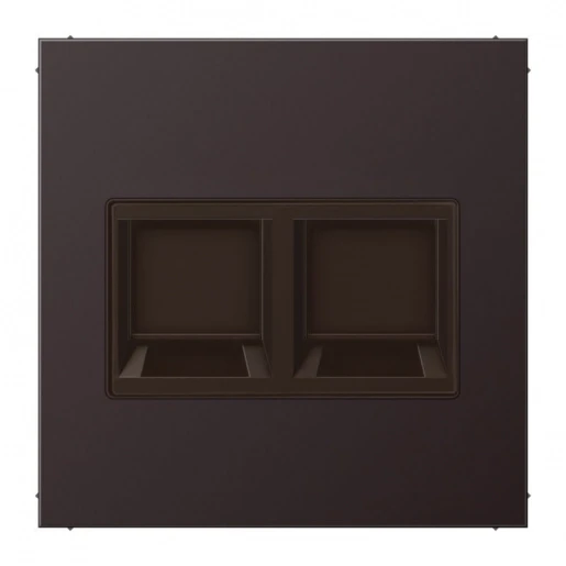 Jung LS range Centraalplaat- (onderdeel) afdekking donker Modular-Jack 2 connectoren MetaalZonder label aluminium AL1969-2WED