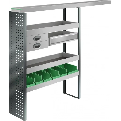 Bizline Kit flex lang Bedrijfswagen met goot 1268x470mm grijs kleine onderdelen bak 771047