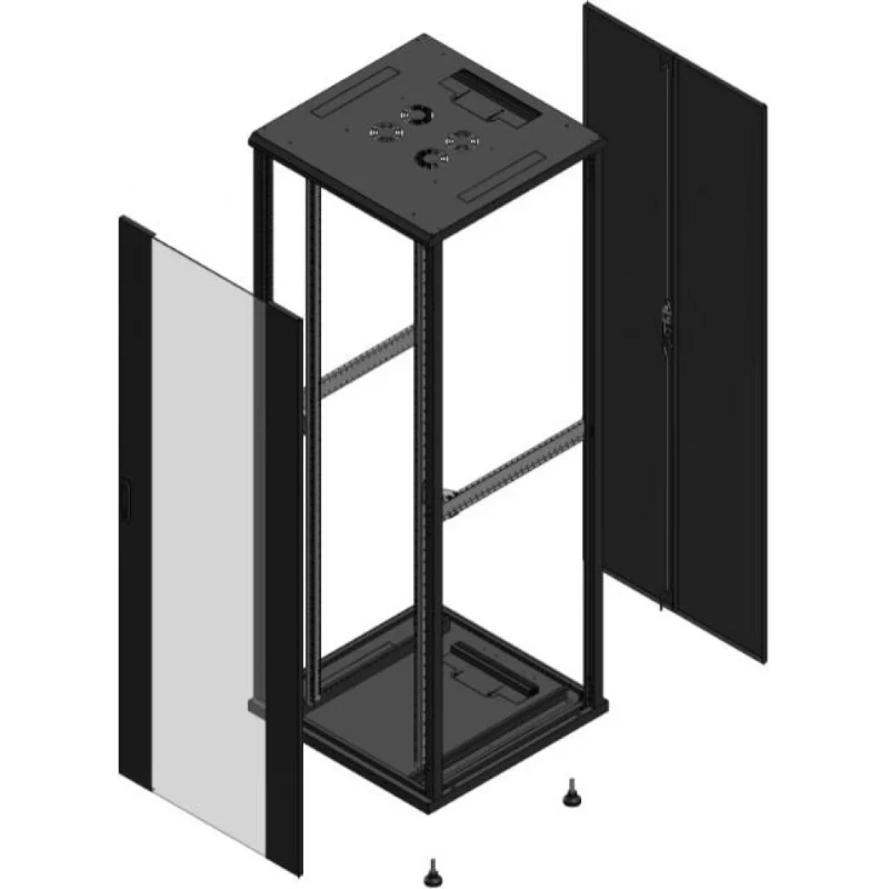 Gigamedia Vloer patchkast AV enkel VER AR dubbel TOL EX 19" 47HE 800x800mm Zwart GGM 704788PVSPTDEX