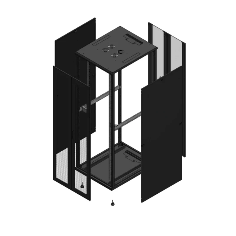 Gigamedia Vloer patchkast AV dubbel PER AR dubbel VER 19" 47HE 800x1000mm Zwart GGM 7047810PPDPVD