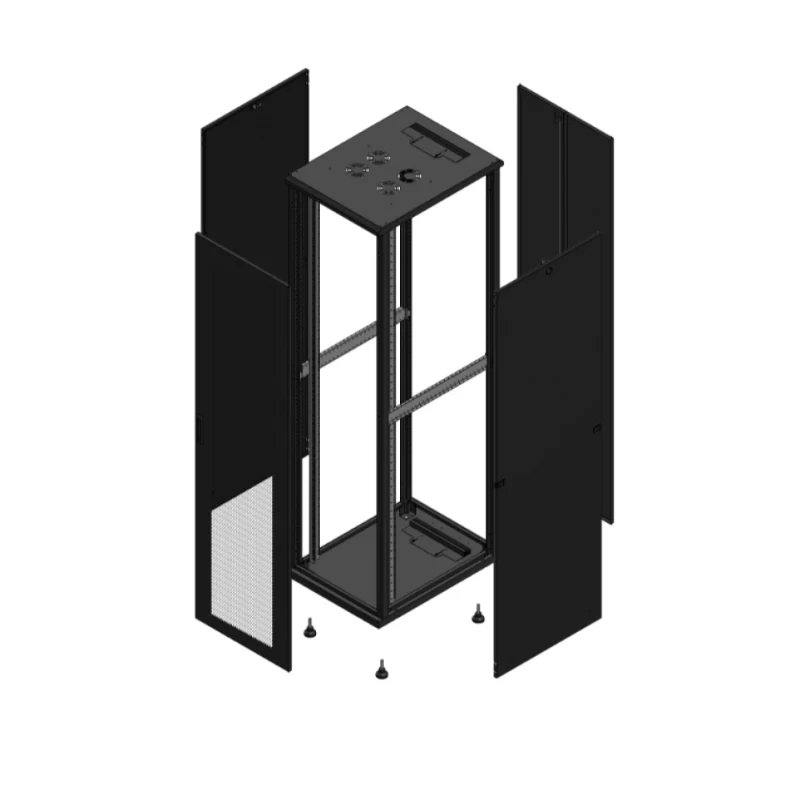 Gigamedia Vloer patchkast AV enkel PER AR dubbel TOL 19" 47HE 600x800mm Zwart GGM 704768PPSPTD