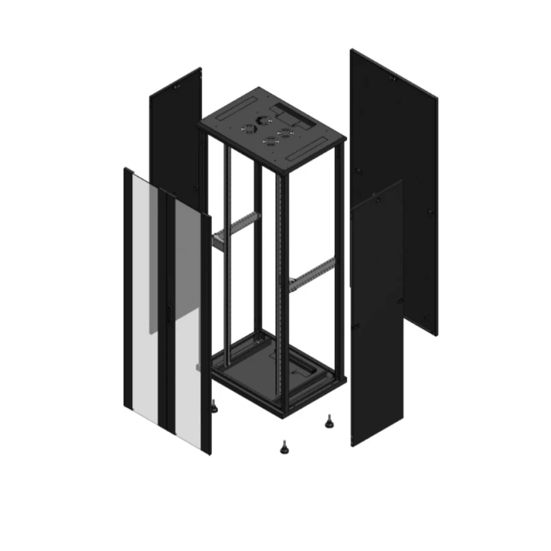 Gigamedia Vloer patchkast AV dubbel VER PAR 19" 42HE 800x600mm Zwart GGM 704286PVDPAR