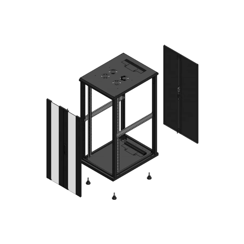 Gigamedia Vloer patchkast AV dubbel VER AR dubbel TOL EX 19" 26HE 600x800mm Zwart GGM 702668PVDPTDEX