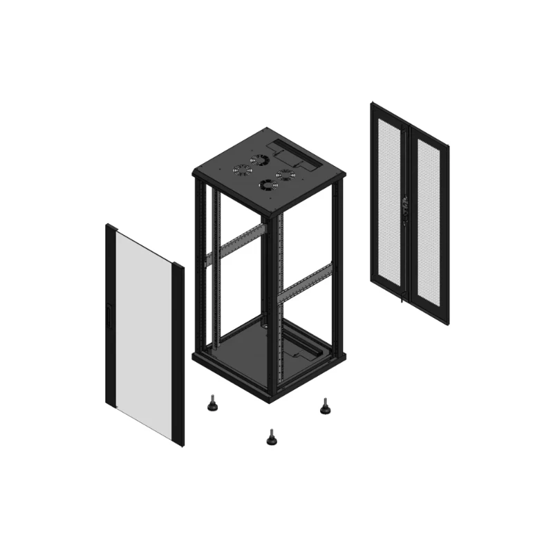 Gigamedia Vloer patchkast AV enkel VER AR dubbel PER EX 19" 26HE 600x600mm Zwart GGM 702666PVSPPDEX