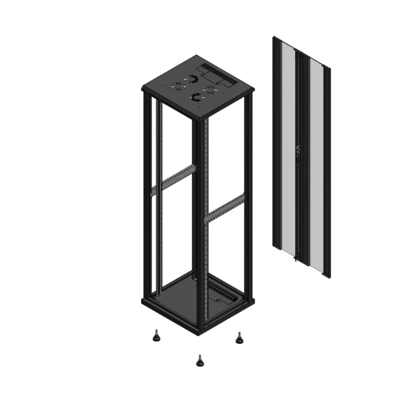 Gigamedia Vloer patchkast SP AR dubbel VER EX 19" 42HE 600x600mm Zwart GGM 704266SPPVDEX