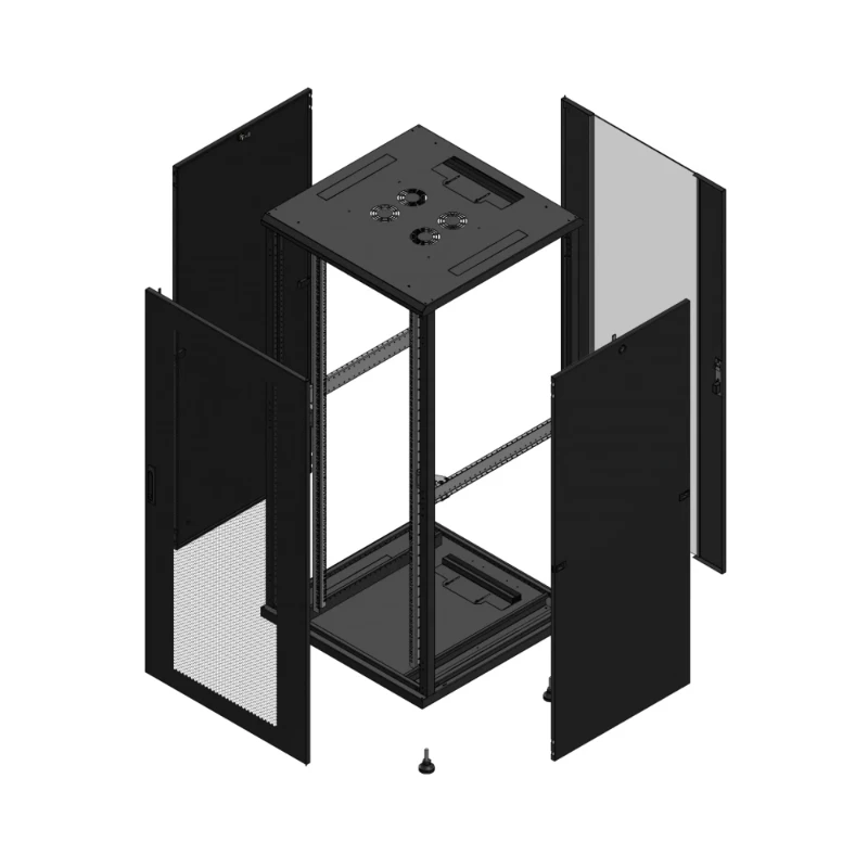 Gigamedia Vloer patchkast AV enkel PER AR enkel VER 19" 36HE 800x800mm Zwart GGM 703688PPSPVS