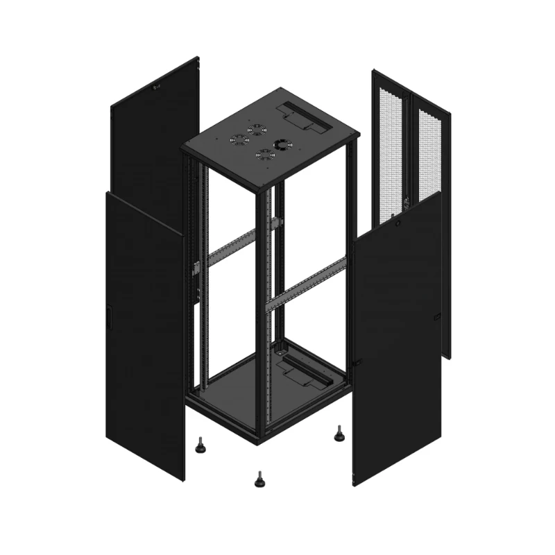 Gigamedia Vloer patchkast AV enkel TOL AR dubbel PER 19" 36HE 600x800mm Zwart GGM 703668PTSPPD