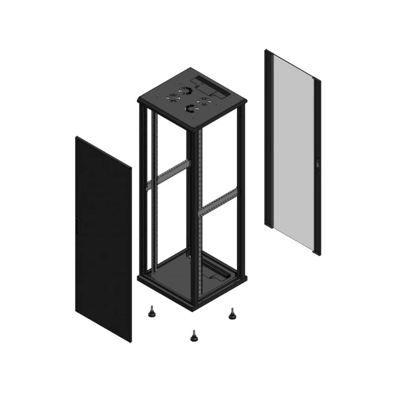 Gigamedia Vloer patchkast AV enkel TOL AR enkel VER EX 19" 36HE 600x600mm Zwart GGM 703666PTSPVSEX