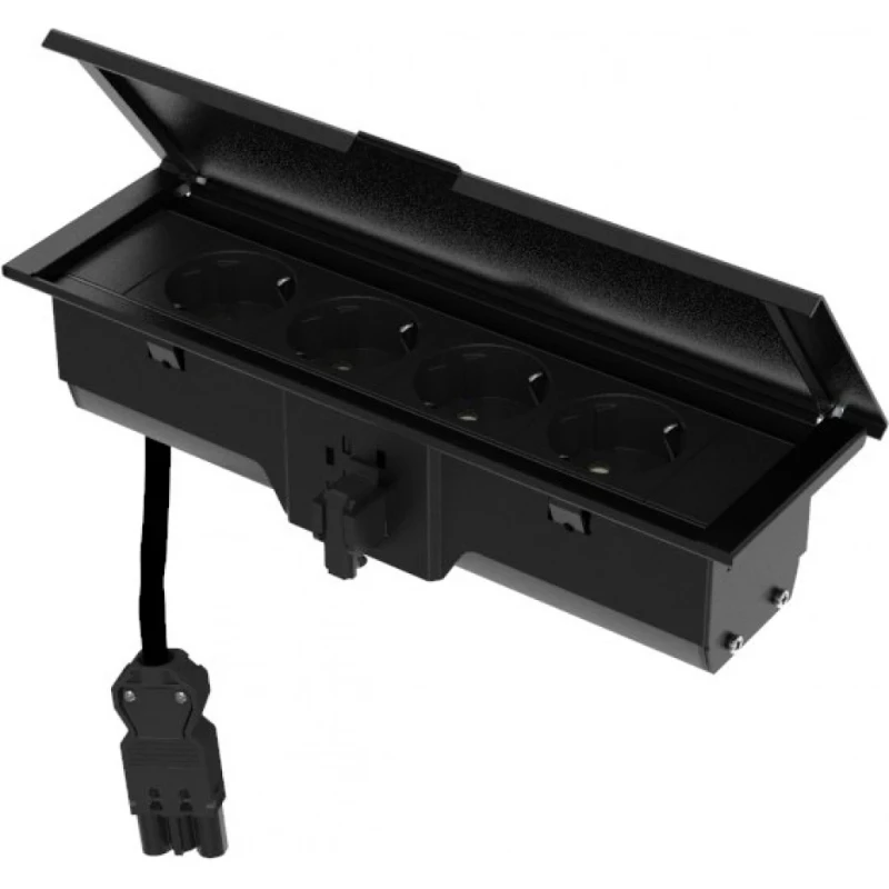 HPL Indesq® Hertz+ inbouwunit zwart 4-voudig 4x WCD
