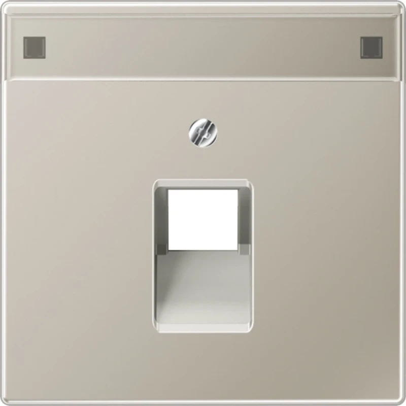 Jung LS range Centraalplaat UAE8UPO UAE/IAE 1 connector MetaalMet label RVS ES2969-1NAUA
