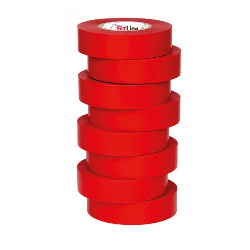 Bizline hoogwaardige vinyltape 19mmx20m rood (1 rol)