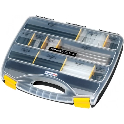 Hellermann Tyton KRIMPKOUSASSORTIMENT 3:1 LIJM ZWART/TRANSPARANT