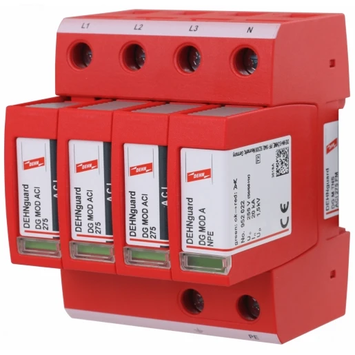 Dehn Dehnguard m surge arrester type 2 4-pole uc 275v w.aci technology