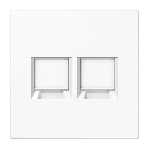 Jung LS range centraalplaat- (onderdeel) afdekking ls990 Modular-Jack 2 connectoren Zonder label wit LS1969-2ATWW