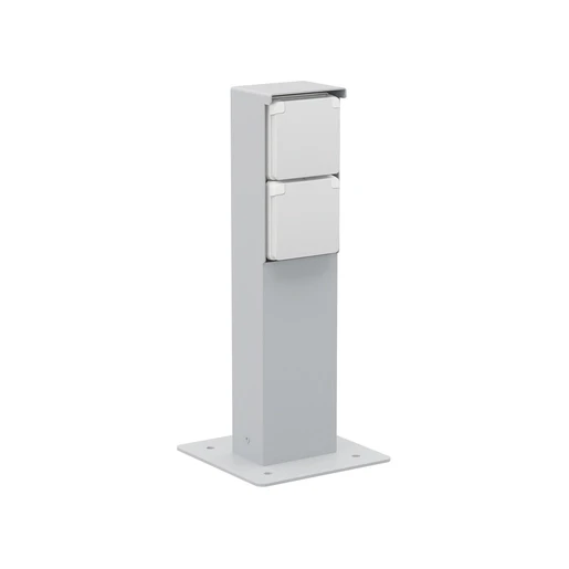 Niko New Hydro tuinpaal randaarde grondpin 83x68mm 2 contactdozen Mat grijs IP55 700-36925