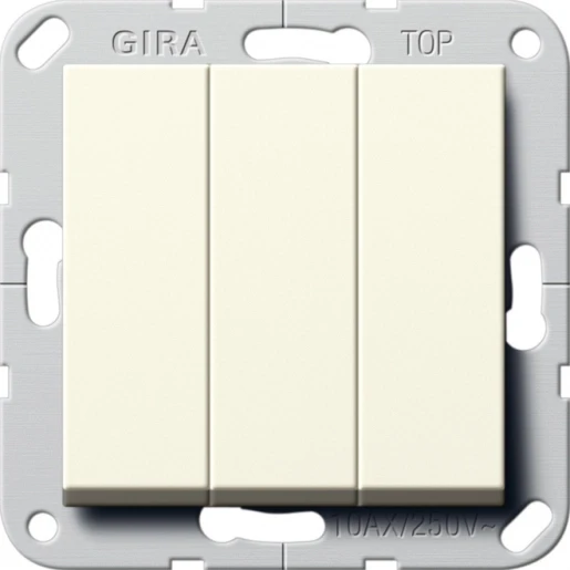 Gira System 55 wipdrukcontact maakcontact inbouw groepen drukcontact Wip Glanzend wit RAL 1013 284401