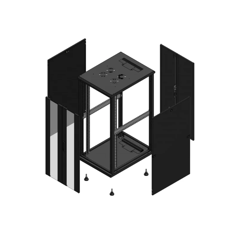 Gigamedia Vloer patchkast AV dubbel VER AR dubbel TOL 19" 26HE 600x800mm Zwart GGM 702668PVDPTD