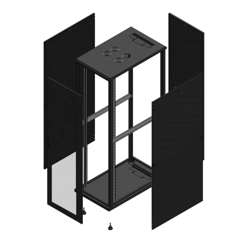 Gigamedia Vloer patchkast AV enkel PER PAR 19" 42HE 600x1000mm Zwart GGM 7042610PPSPAR