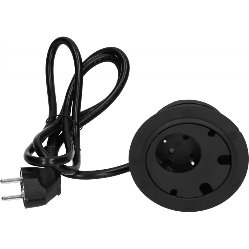 OCS Power Dot 1x 230V RA + 4x datadrvr 1,5m met RA stekker zwart
