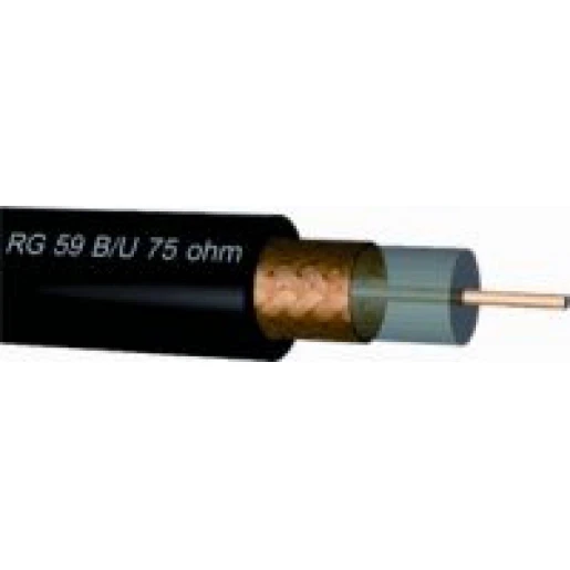 Draka Coaxkabel B/U 75Ohm Eca zwart PVC 0.58mm 113811F3